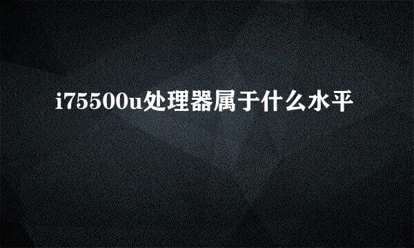 i75500u处理器属于什么水平
