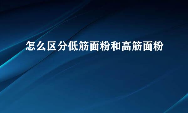 怎么区分低筋面粉和高筋面粉