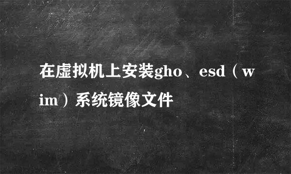 在虚拟机上安装gho、esd(wim)系统镜像文件
