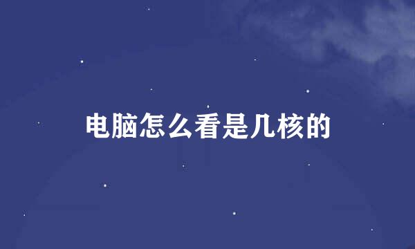 电脑怎么看是几核的