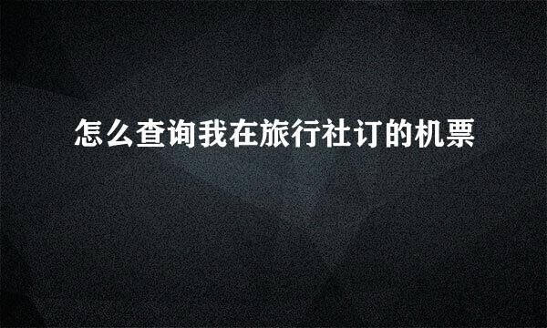 怎么查询我在旅行社订的机票
