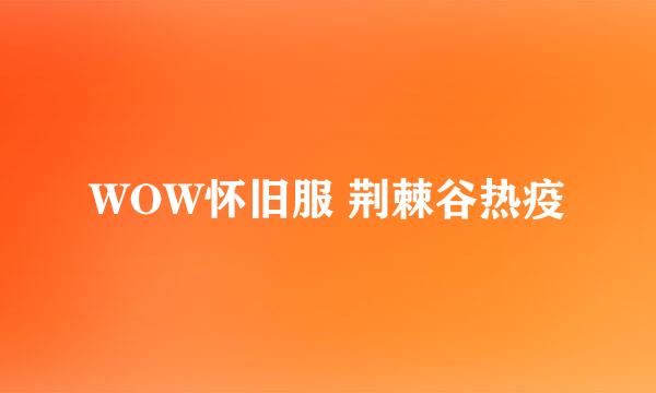WOW怀旧服 荆棘谷热疫