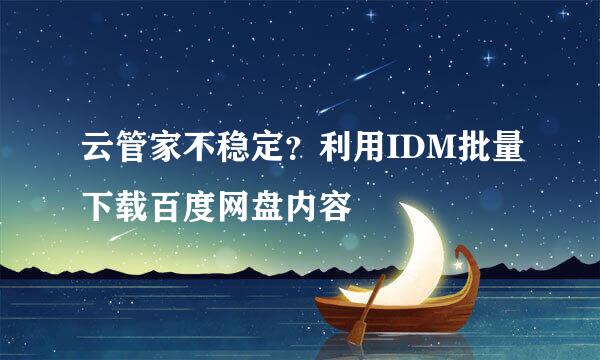 云管家不稳定？利用IDM批量下载百度网盘内容