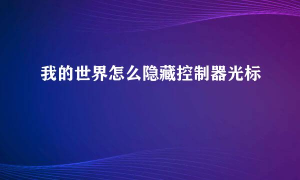 我的世界怎么隐藏控制器光标