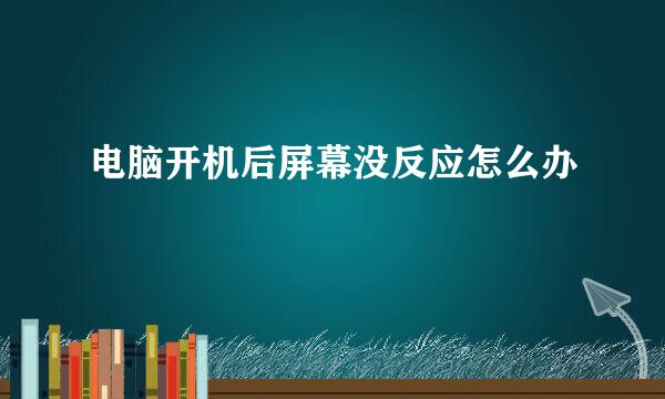 电脑开机后屏幕没反应怎么办