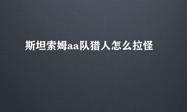 斯坦索姆aa队猎人怎么拉怪