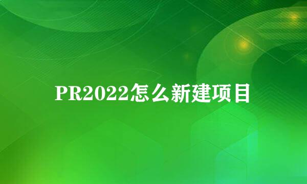 PR2022怎么新建项目
