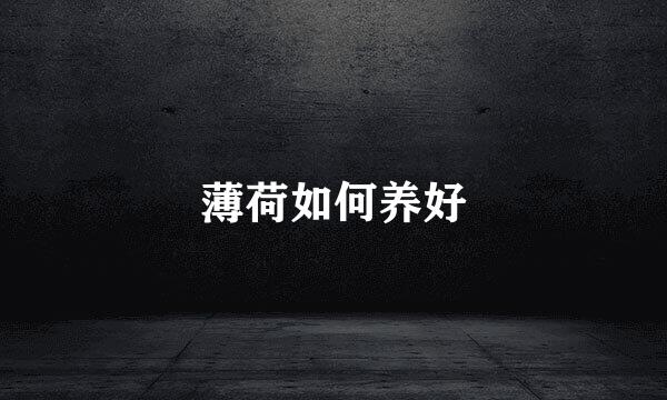 薄荷如何养好