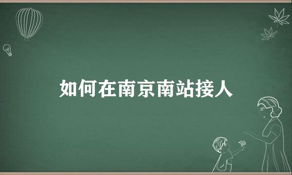 如何在南京南站接人