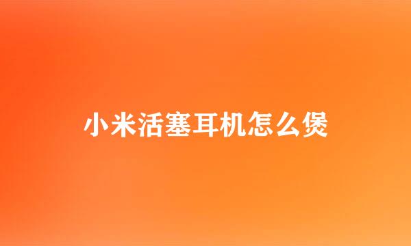 小米活塞耳机怎么煲