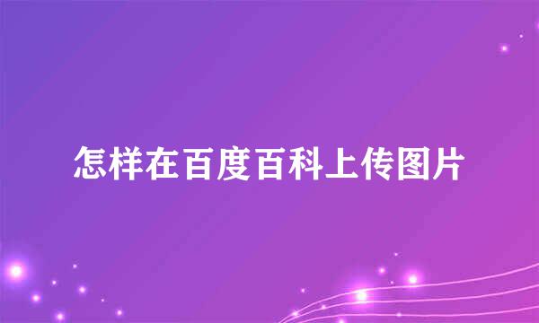 怎样在百度百科上传图片