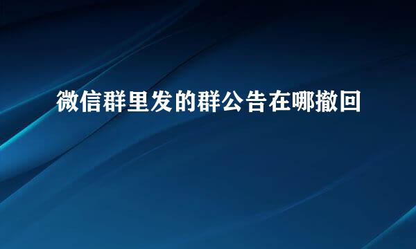 微信群里发的群公告在哪撤回