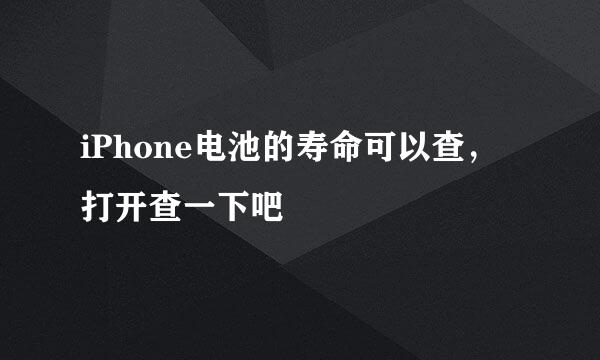 iPhone电池的寿命可以查,打开查一下吧