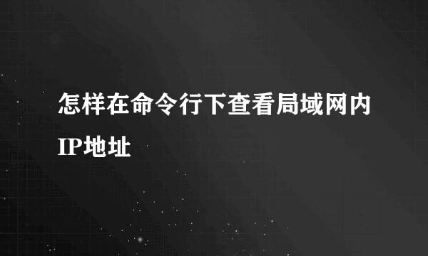 怎样在命令行下查看局域网内IP地址