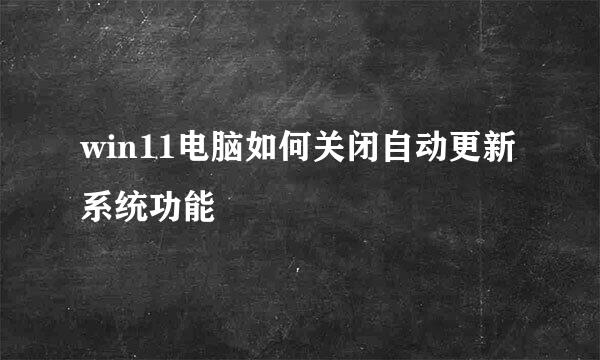 win11电脑如何关闭自动更新系统功能